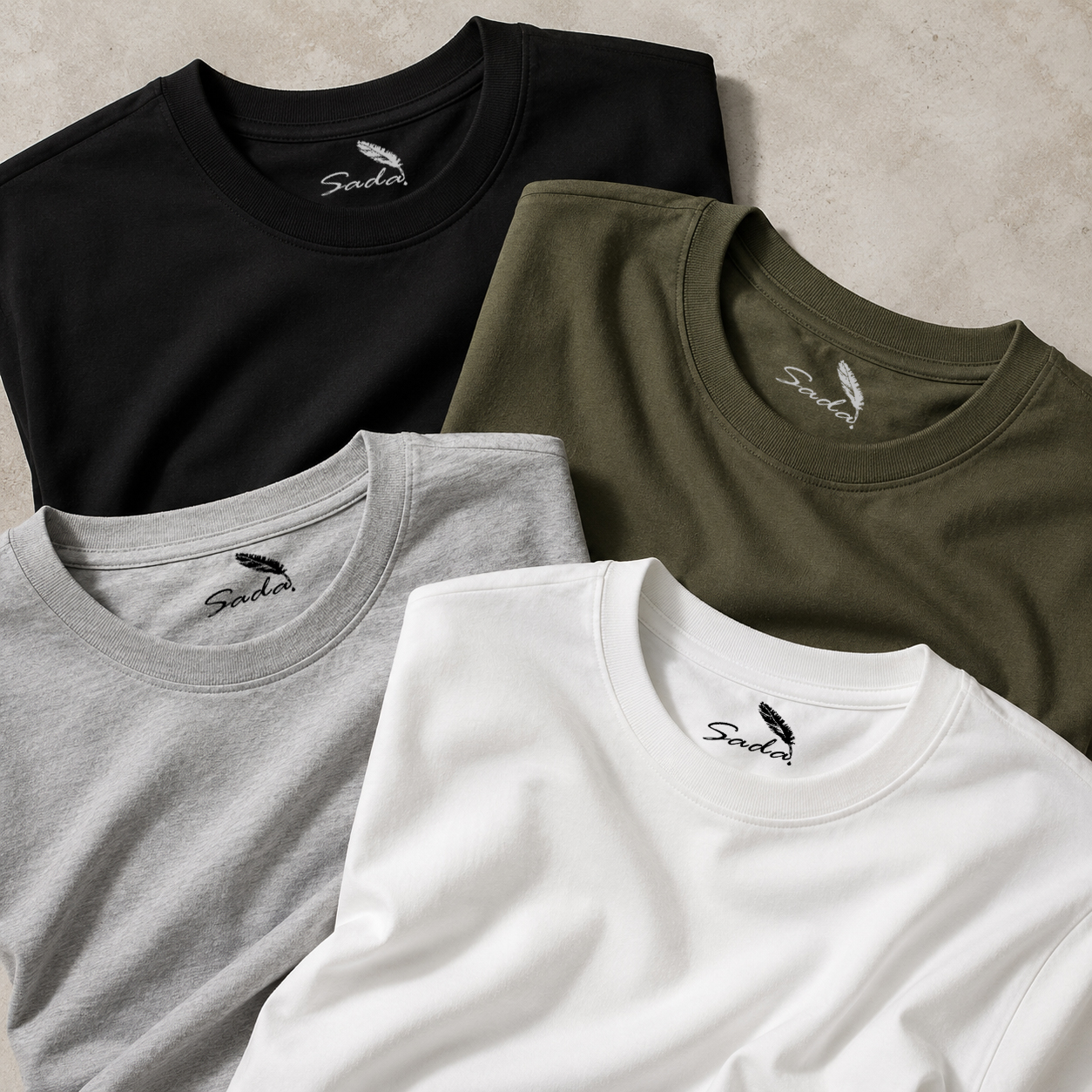 Sada plain crew neck t-shirt — premium cotton multipack