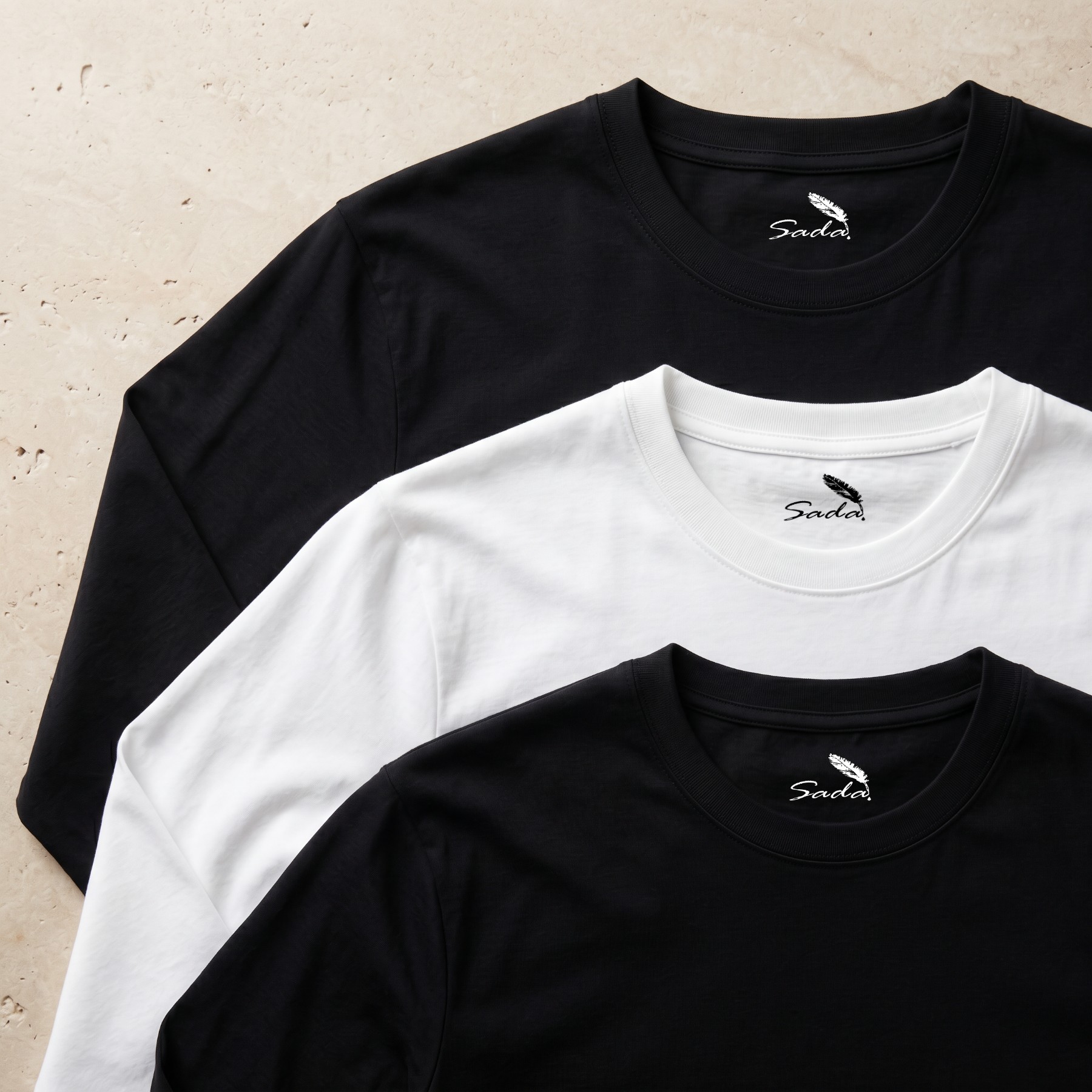 Sada plain long sleeve t-shirt — cotton multipack