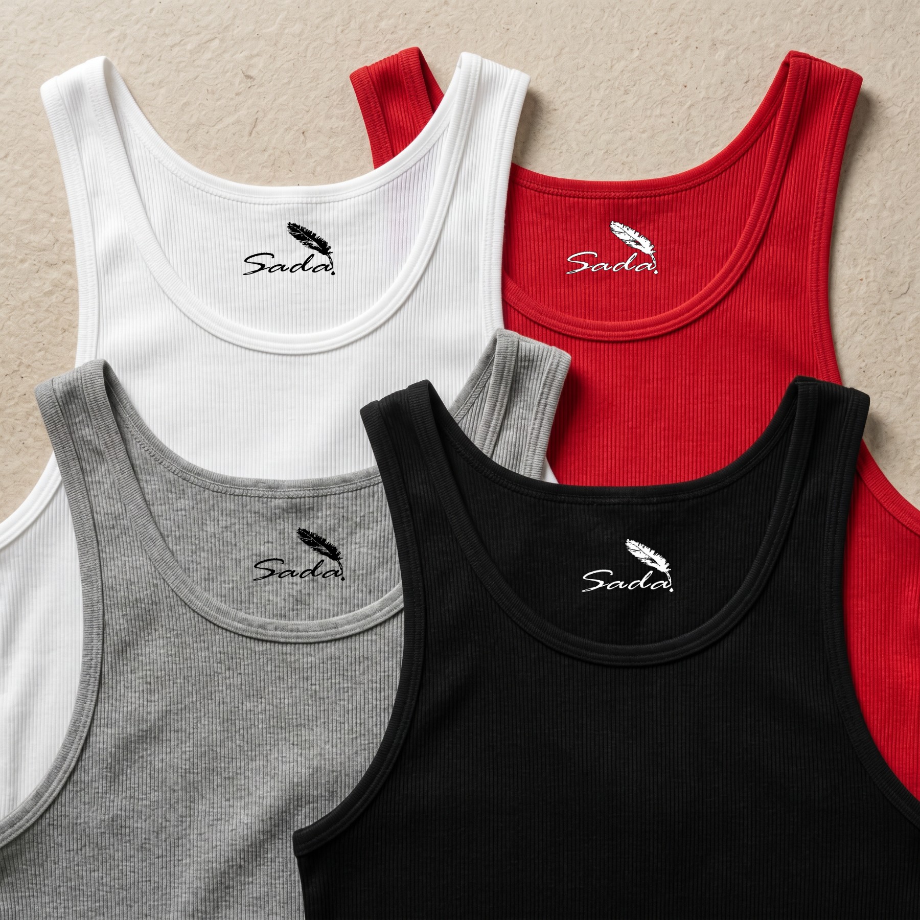 Sada plain cotton tank top — summer multipack