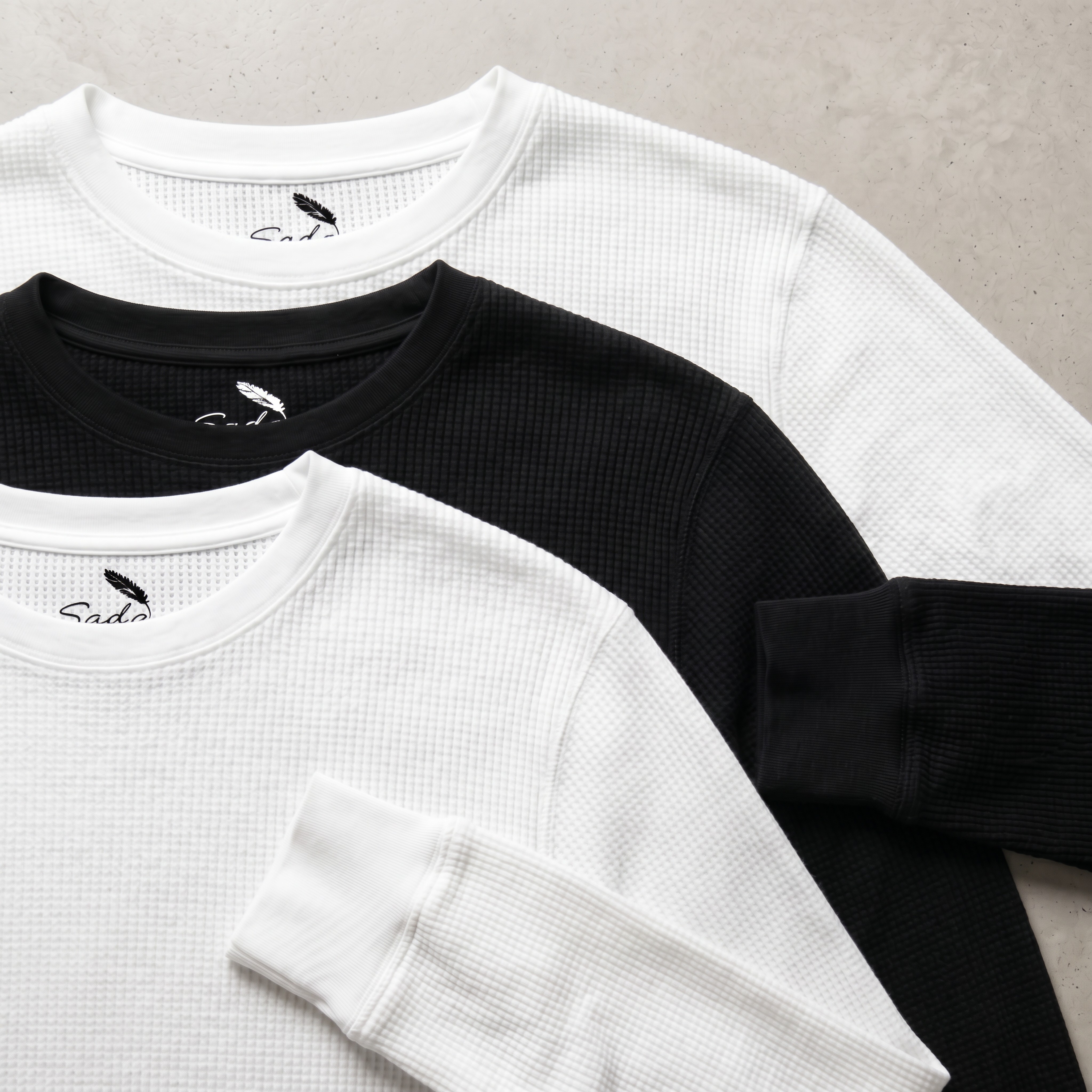 Sada waffle-knit thermal shirt — long sleeve cotton layer