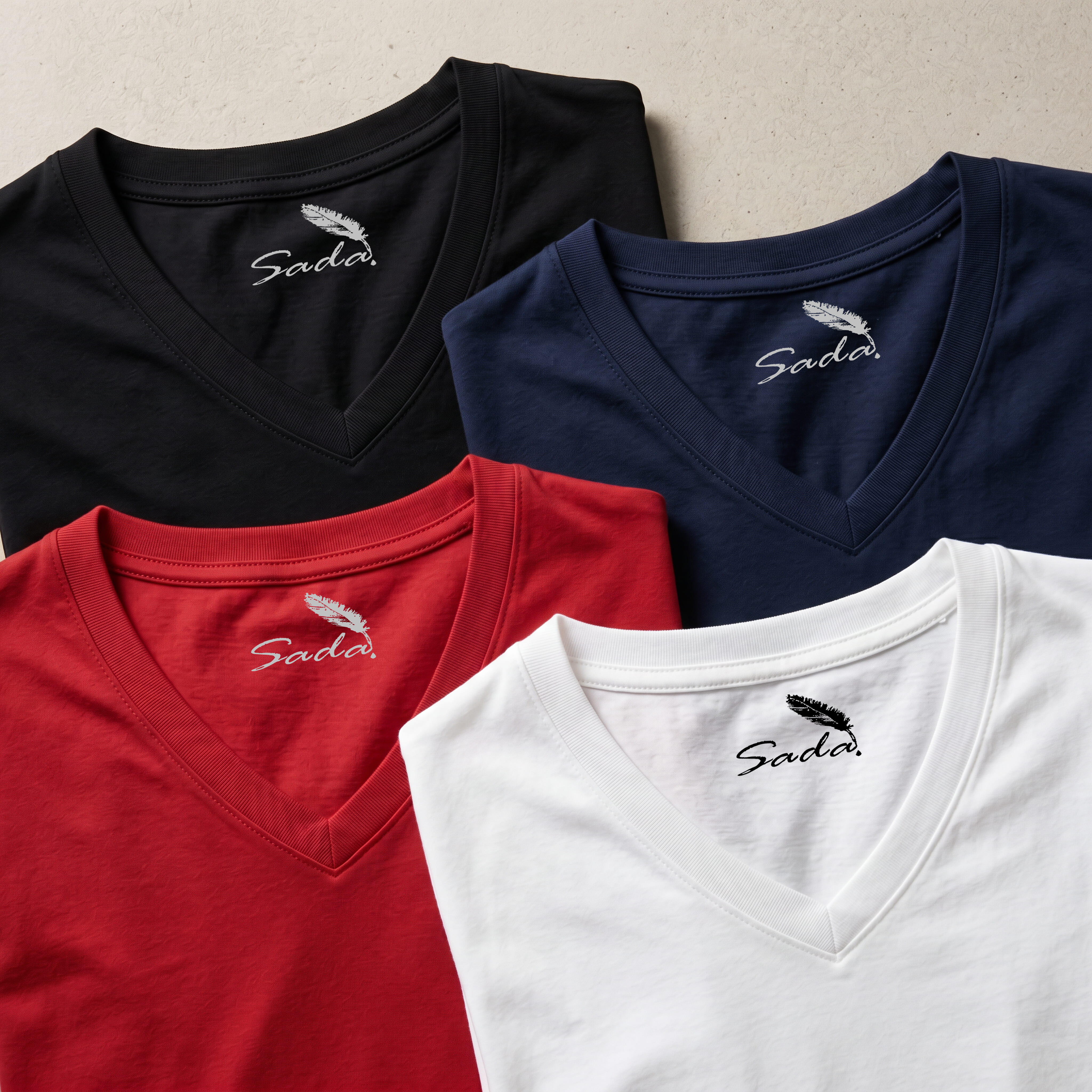 Sada plain V-neck t-shirt — lightweight cotton multipack